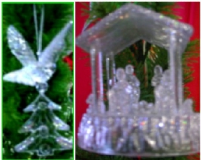 Glistening Acrylic Bird W/ Heart - Tree & Manger Ornament Assort.